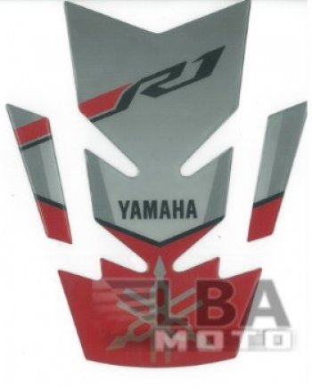 1 329 р. Наклейка на бак для мотоцикла Yamaha YZF-R1 Бело-Серо-Красная  пм-00017115  с доставкой в г. Пермь. Увеличить фотографию 2