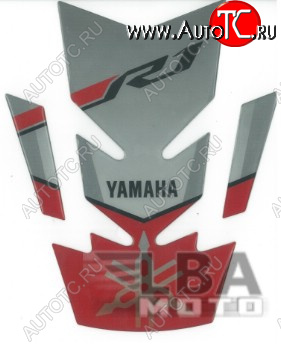 1 329 р. Наклейка на бак для мотоцикла Yamaha YZF-R1 Бело-Серо-Красная  пм-00017115  с доставкой в г. Пермь