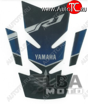 1 379 р. Наклейка на бак для мотоцикла Yamaha YZF-R1 Сине-Черная  пм-00017116  с доставкой в г. Пермь
