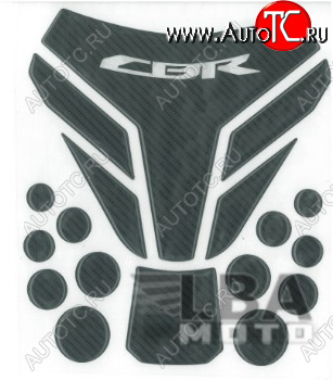 1 279 р. Наклейка на бак для мотоцикла Honda CBR Карбон Черная 3  пм-00017148  с доставкой в г. Пермь