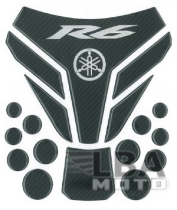 1 329 р. Наклейка на бак для мотоцикла Yamaha YZF-R6 Под Карбон 2  пм-00017151  с доставкой в г. Пермь. Увеличить фотографию 1