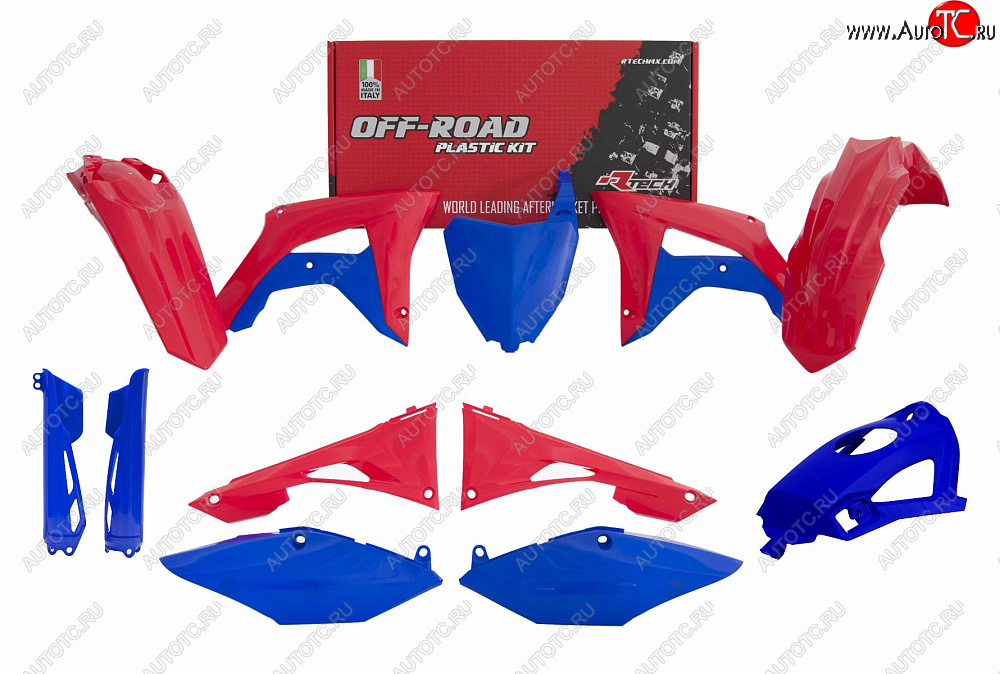 14 999 р. Комплект пластика R-Tech Honda CRF250R 19-20, CRF450R 19-20 (R-KITCRF-RSB-519) красный-синий  r-kitcrf-rsb-519  с доставкой в г. Пермь