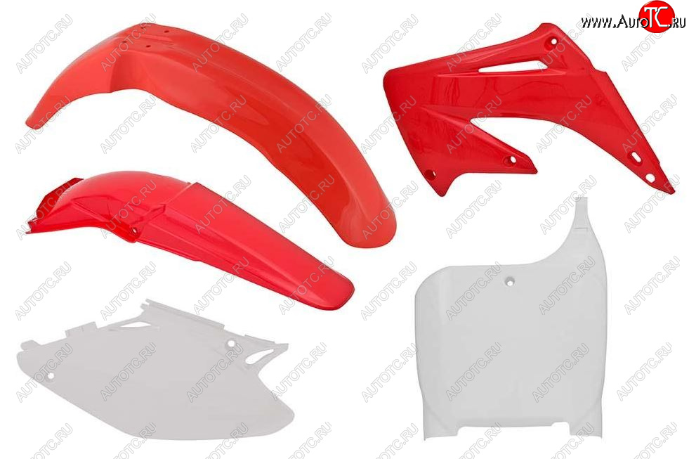 12 749 р. Комплект пластика R-Tech Honda CR125250 2002-2003 (R-KITCR0-OEM-502) красный-белый  r-kitcr0-oem-502  с доставкой в г. Пермь