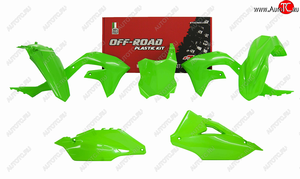 12 749 р. Комплект пластика R-Tech Kawasaki KX450F 19-20 (R-KITKXF-VF0-599) неоновый зеленый  r-kitkxf-vf0-599  с доставкой в г. Пермь