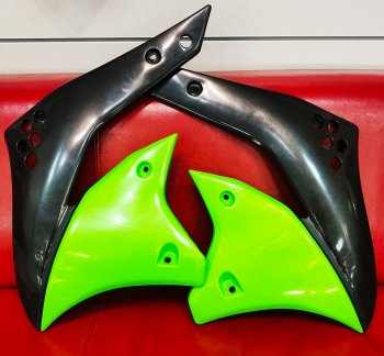 1 999 р. Обтекатели радиатора UFO Kawasaki KX250F 2006+ (3767-999) Зелено-Черный  пм-00019972  с доставкой в г. Пермь. Увеличить фотографию 1