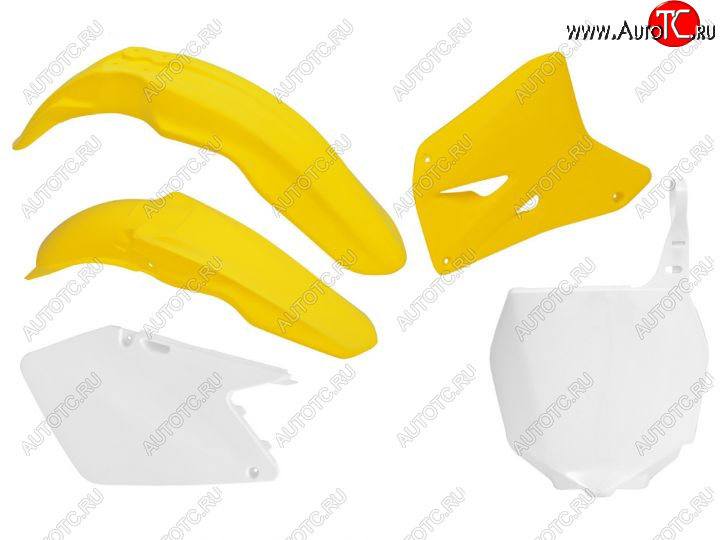 12 789 р. Комплект пластика R-Tech Suzuki RM125250 01-11 (R-KITRM0-OEM-502) желтыйбелый  r-kitrm0-oem-502  с доставкой в г. Пермь