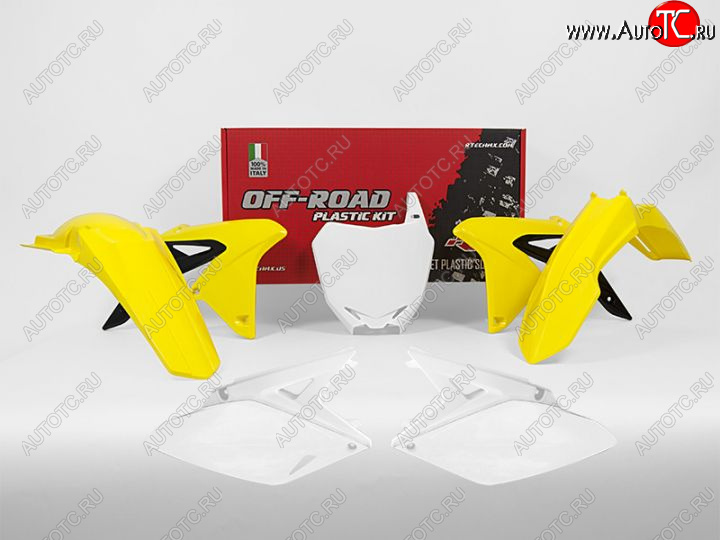 12 789 р. Комплект пластика R-Tech Suzuki RMZ250 10-18 (R-KITRMZ-OEM-592) желтыйбелыйчерный  r-kitrmz-oem-592  с доставкой в г. Пермь