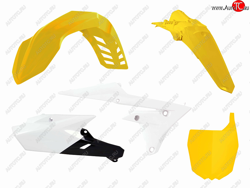 15 149 р. Комплект пластика R-Tech Yamaha WR250F 15-19, WR450F 16-18 (R-KITWRF-GY0-515) белыйжелтый  r-kitwrf-gy0-515  с доставкой в г. Пермь