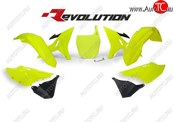 15 629 р. Комплект пластика R-Tech Yamaha YZ125250 02-18 (R-KITYZ0-GF0-REV) REVOLUTION неоновый желтыйчерный  r-kityz0-gf0-rev  с доставкой в г. Пермь