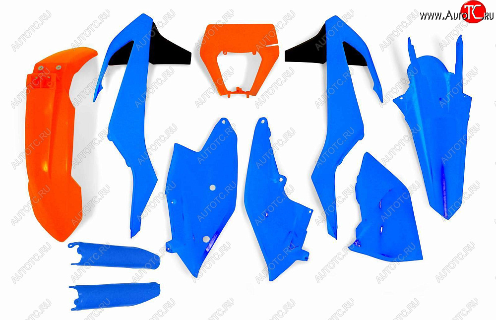16 389 р. Комплект пластика R-Tech KTM EXCEXC-FXC-W 17-18 (R-KITKTM-CL0-528) голубойоранжевый  r-kitktm-cl0-528  с доставкой в г. Пермь