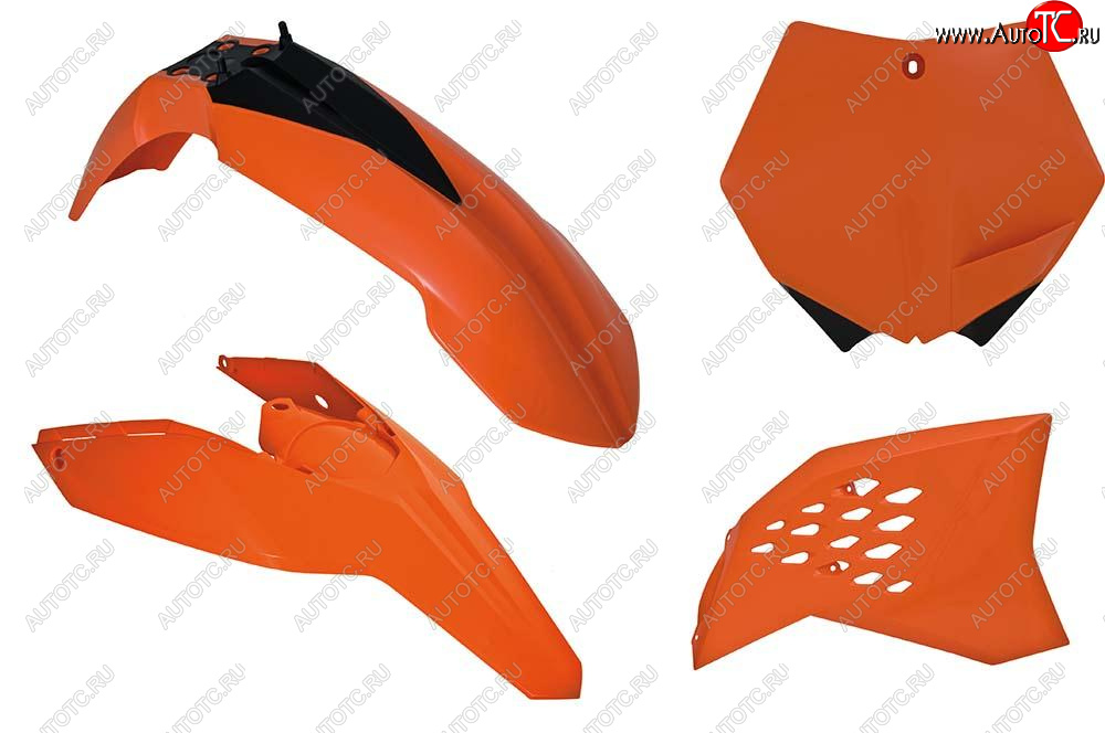 12 789 р. Компл. пласт. R-Tech KTM SXSXF 125-505 07-10, EXCEXCF 125-530 08-11 (R-KITKTM-OEM-505) оранжчерн.  r-kitktm-oem-505  с доставкой в г. Пермь