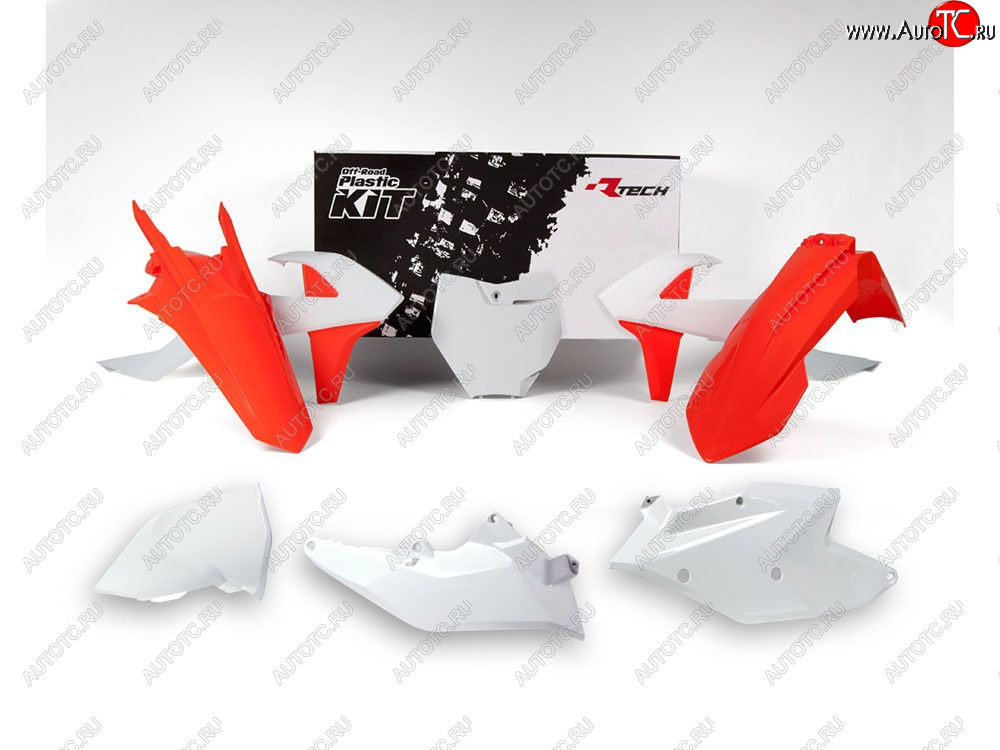15 149 р. Комплект пластика R-Tech KTM SXSX-F 16-18, XCXC-F 17-18 (R-KITKTM-US2-516) оранжевый-белый  r-kitktm-us2-516  с доставкой в г. Пермь