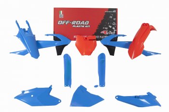 14 019 р. Комплект пластика R-Tech KTM SX85 18-22 (R-KITKTM-CL0-185) оранжевый-голубой  r-kitktm-cl0-185  с доставкой в г. Пермь. Увеличить фотографию 1