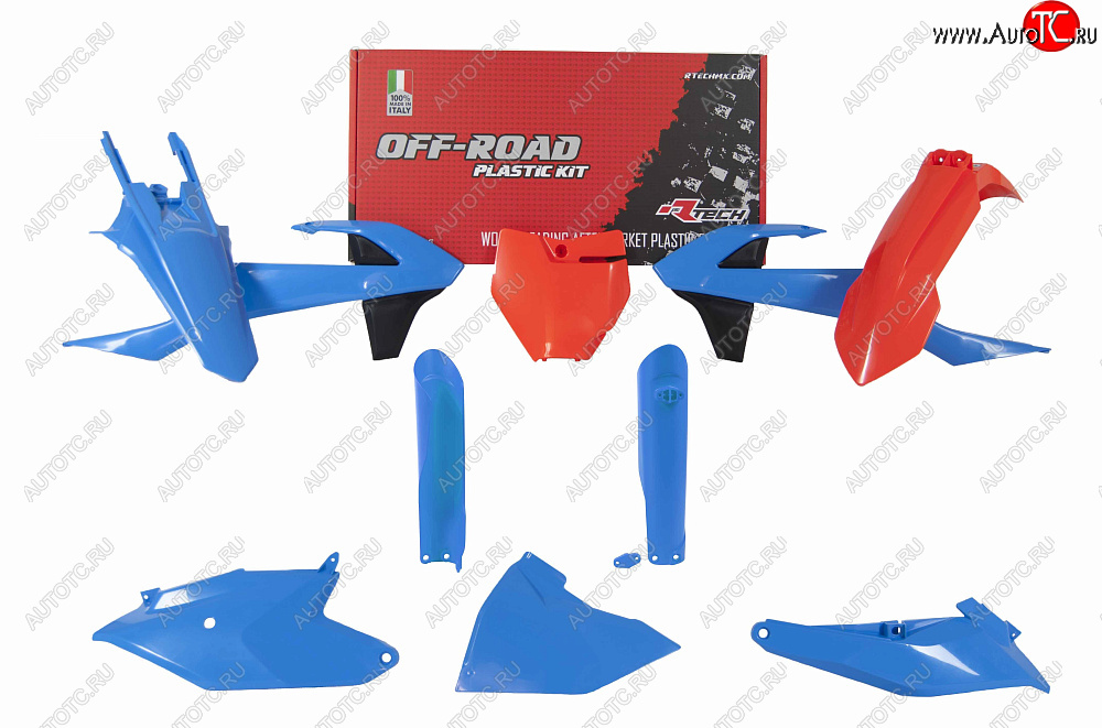 14 019 р. Комплект пластика R-Tech KTM SX85 18-22 (R-KITKTM-CL0-185) оранжевый-голубой  r-kitktm-cl0-185  с доставкой в г. Пермь