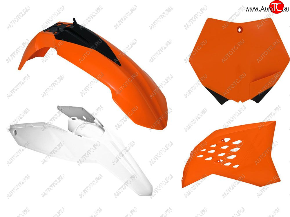 12 789 р. Комплект пластика R-Tech KTM SXSXF 07-10, EXCEXCF 08-11 (R-KITKTM-O11-505) Оранжево-Белый  r-kitktm-o11-505  с доставкой в г. Пермь
