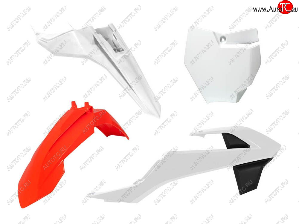 12 789 р. Комплект пластика R-Tech KTM SX 65 16-22 (R-KITKTM-O17-500) Бело-Черно-Оранжевый  r-kitktm-o17-500  с доставкой в г. Пермь