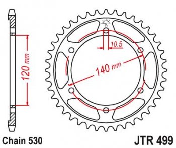 4 689 р. Звезда цепного привода JTR499 45  jtr499.45  с доставкой в г. Пермь. Увеличить фотографию 1