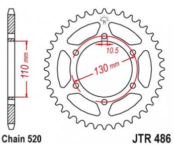 3 399 р. Звезда цепного привода JTR486 42  jtr486.42  с доставкой в г. Пермь. Увеличить фотографию 1