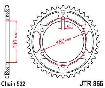 4 649 р. Звезда цепного привода JTR866 38  jtr866.38  с доставкой в г. Пермь. Увеличить фотографию 1