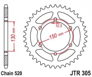 3 959 р. Звезда цепного привода JTR305 46  jtr305.46  с доставкой в г. Пермь. Увеличить фотографию 1