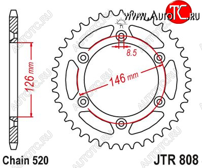 3 349 р. Звезда цепного привода JTR808 47  jtr808.47  с доставкой в г. Пермь