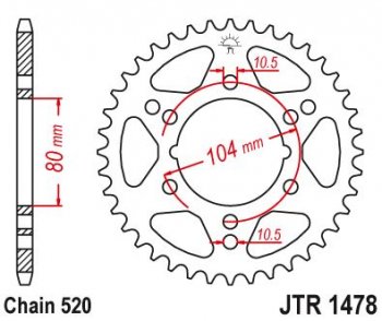 3 399 р. Звезда цепного привода JTR1478 43  jtr1478.43  с доставкой в г. Пермь. Увеличить фотографию 1
