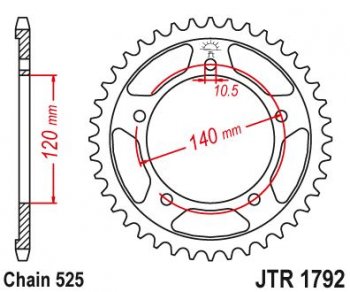 3 879 р. Звезда цепного привода JTR1792 42  jtr1792.42  с доставкой в г. Пермь. Увеличить фотографию 1
