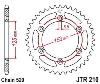 3 659 р. Звезда цепного привода JTR210 52  jtr210.52  с доставкой в г. Пермь. Увеличить фотографию 1