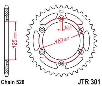 3 439 р. Звезда цепного привода JTR301 40  jtr301.40  с доставкой в г. Пермь. Увеличить фотографию 1