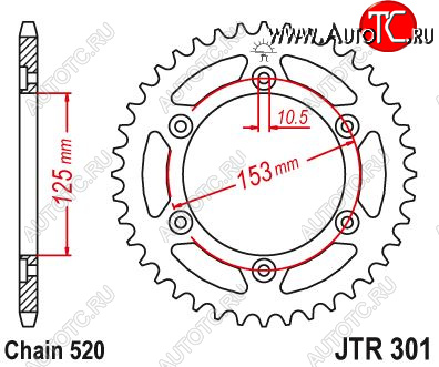 3 439 р. Звезда цепного привода JTR301 40  jtr301.40  с доставкой в г. Пермь