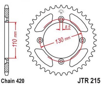 2 899 р. Звезда цепного привода JTR215 50  jtr215.50  с доставкой в г. Пермь. Увеличить фотографию 1