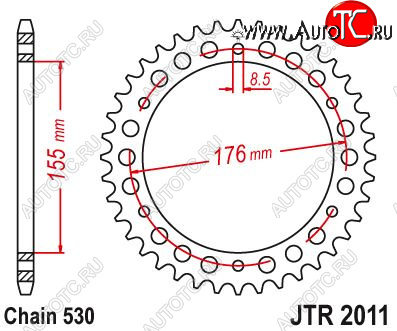 4 249 р. Звезда цепного привода JTR2011 43  jtr2011.43  с доставкой в г. Пермь
