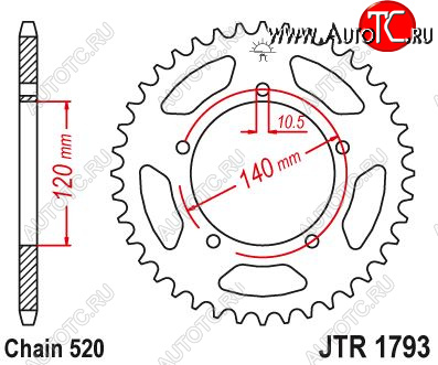 3 099 р. Звезда цепного привода JTR1793 43  jtr1793.43  с доставкой в г. Пермь