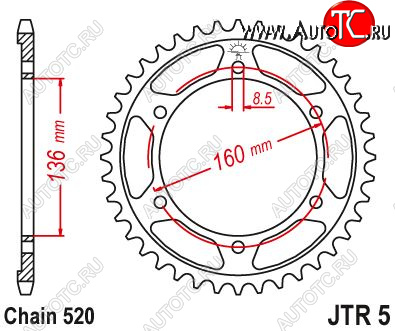 3 759 р. Звезда цепного привода JTR5 47  jtr5.47  с доставкой в г. Пермь