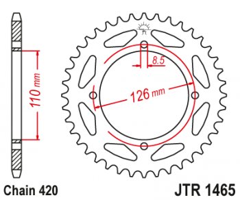 2 629 р. Звезда цепного привода JTR1465.47  jtr1465.47  с доставкой в г. Пермь. Увеличить фотографию 1