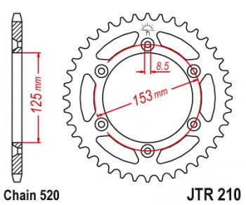 4 029 р. Звезда цепного привода JTR210.52SC  jtr210.52sc  с доставкой в г. Пермь. Увеличить фотографию 1
