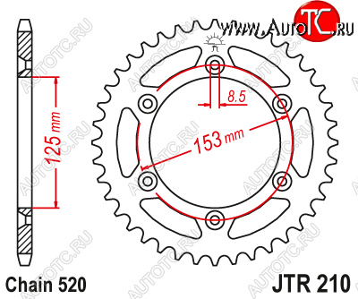 4 029 р. Звезда цепного привода JTR210.52SC  jtr210.52sc  с доставкой в г. Пермь
