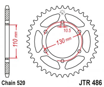 3 699 р. Звезда цепного привода JTR486.45  jtr486.45  с доставкой в г. Пермь. Увеличить фотографию 1
