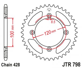 2 789 р. Звезда цепного привода JTR798.47  jtr798.47  с доставкой в г. Пермь. Увеличить фотографию 1