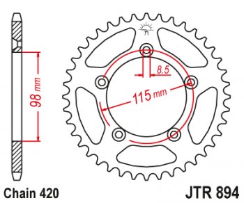 2 979 р. Звезда цепного привода JTR894.48  jtr894.48  с доставкой в г. Пермь. Увеличить фотографию 1
