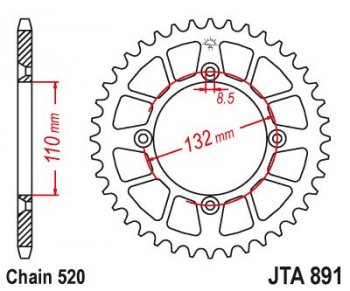 3 559 р. Звезда цепного привода JTA891.48ORG  jta891.48org  с доставкой в г. Пермь. Увеличить фотографию 1
