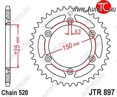 3 489 р. Звезда цепного привода JTR897 50  jtr897.50  с доставкой в г. Пермь