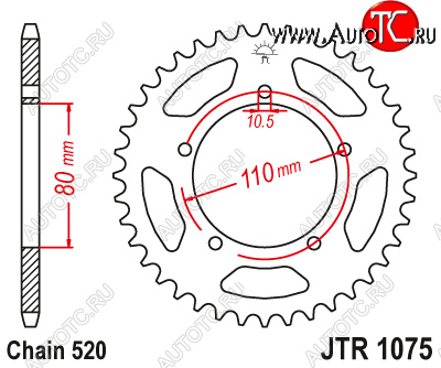 2 899 р. Звезда цепного привода JTR1075 36  jtr1075.36  с доставкой в г. Пермь