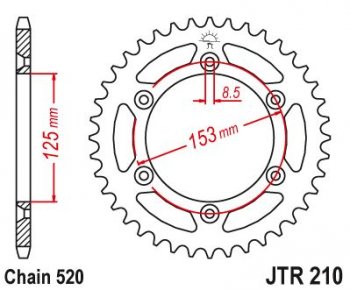 3 839 р. Звезда цепного привода JTR210 47SC  jtr210.47sc  с доставкой в г. Пермь. Увеличить фотографию 1