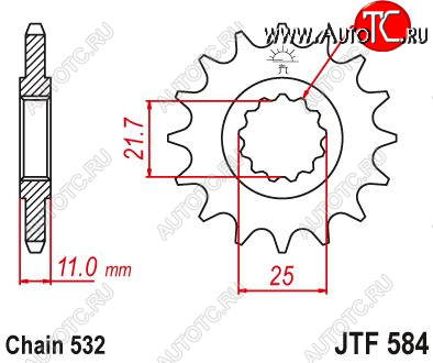 1 599 р. Звезда цепного привода JTF584 16  jtf584.16  с доставкой в г. Пермь