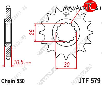 1 869 р. Звезда цепного привода JTF579 16  jtf579.16  с доставкой в г. Пермь
