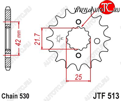 1 479 р. Звезда цепного привода JTF513 17  jtf513.17  с доставкой в г. Пермь