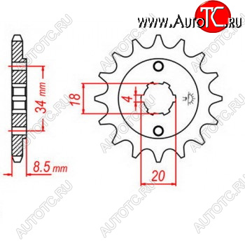 1 599 р. Звезда передняя ведущая Afam 20317 14 Зубов ( JTF270 14 )  пм-00017563  с доставкой в г. Пермь