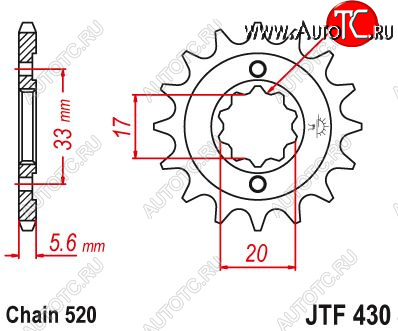 1 189 р. Звезда цепного привода JTF430 13  jtf430.13  с доставкой в г. Пермь