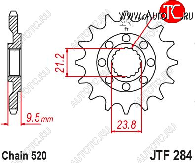 1 879 р. Звезда цепного привода JTF284 13sc  jtf284.13sc  с доставкой в г. Пермь